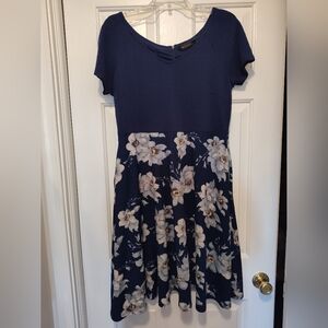 💙 Woosea Navy Blue Floral Dress